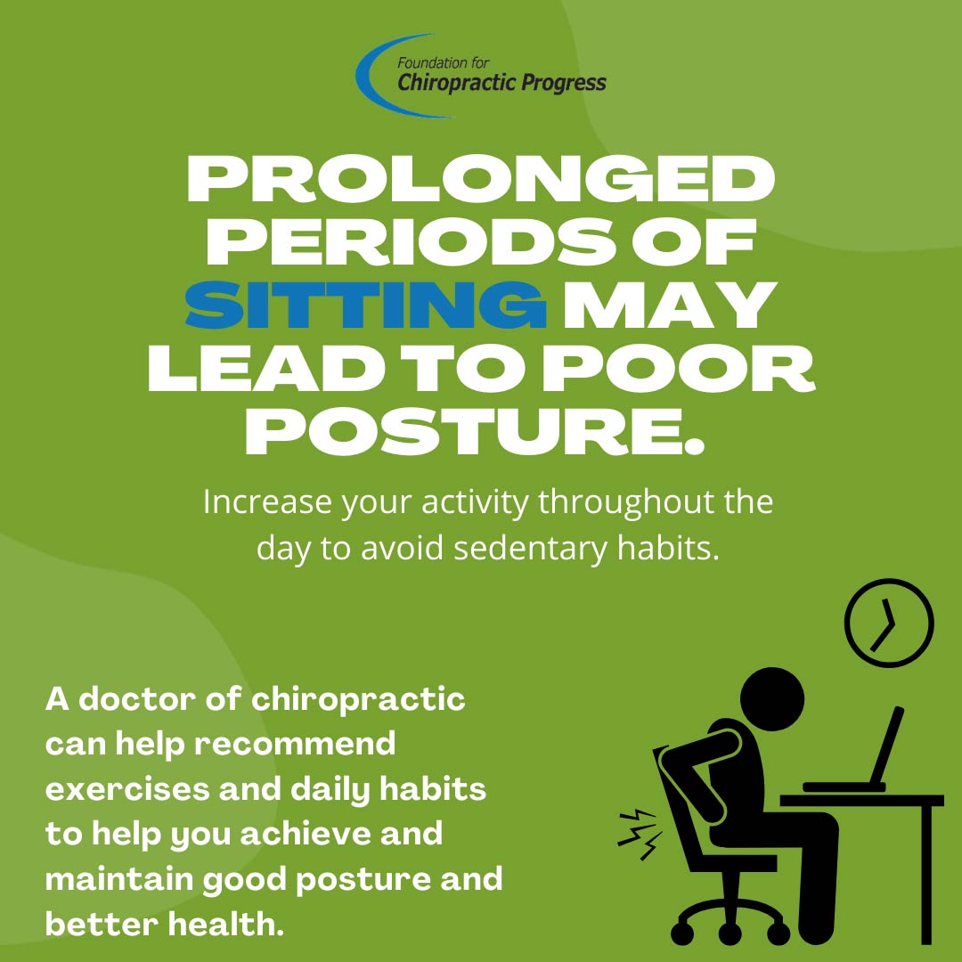 Prolonged periods of sitting may lead to poor posture