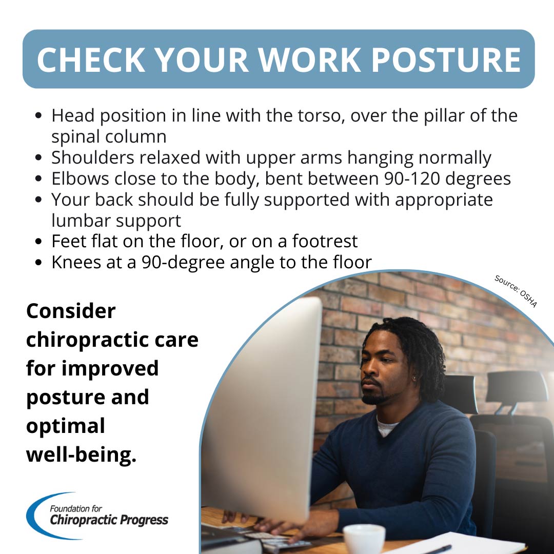 Six tips for good work posture