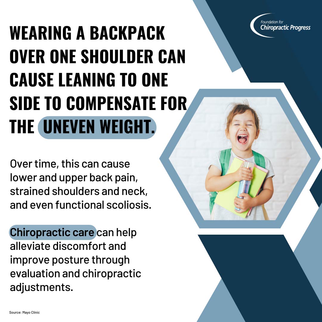 Carrying a heavy, one-strapped backpack can cause discomfort