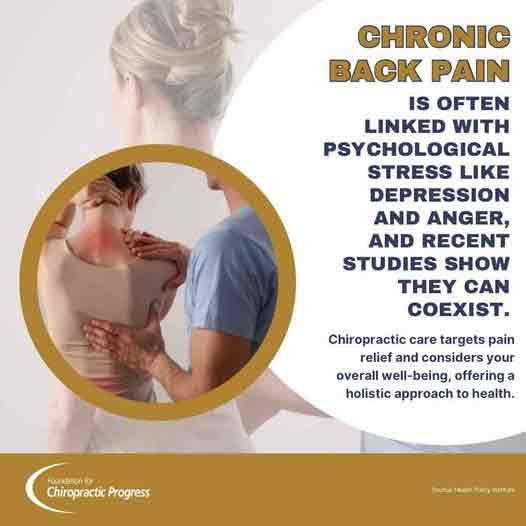 Chronic Back Pain Is Often Linked With Psychological Stress Like Depression And Anger, And Recent Studies Show They Can Coexist. Chiropractic care targets pain relief and considers your overall well-being, offering a holistic approach to health.