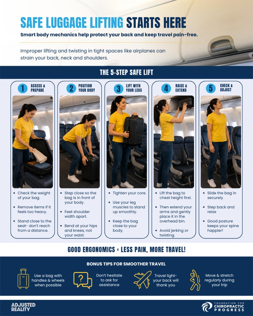 Safe Luggage Lifting - safe lifting techniques or ergonomic travel tips