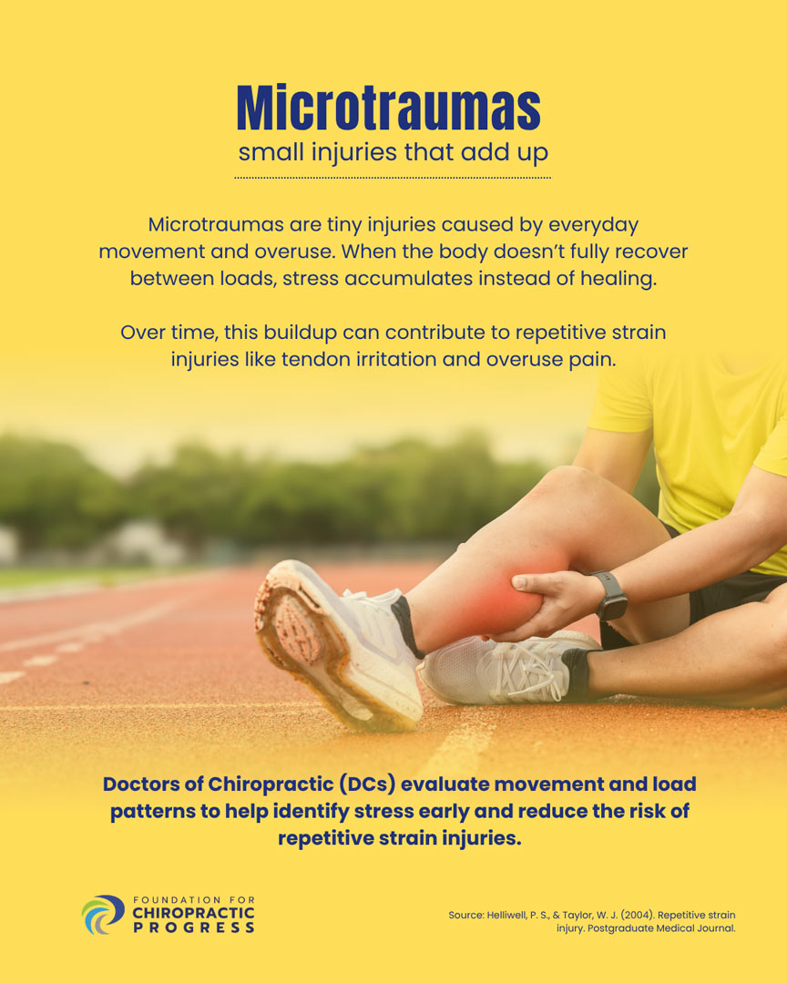 Microtraumas are tiny injuries caused by everyday movement and overuse.